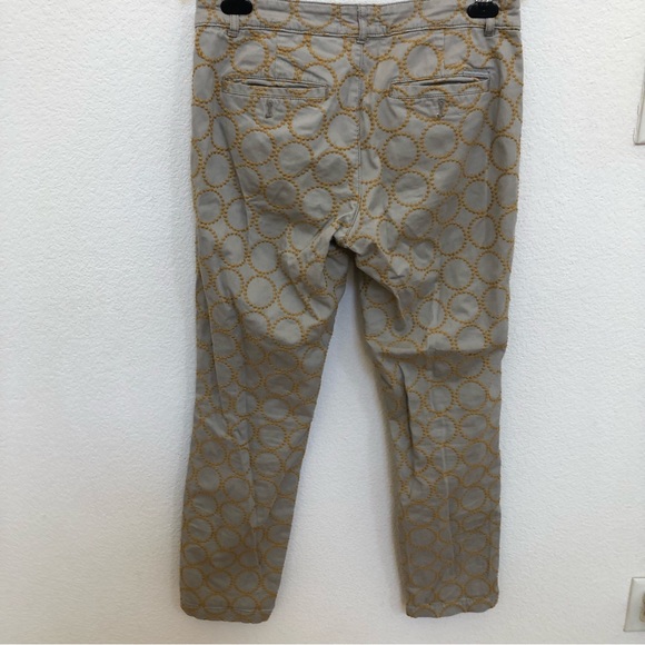 Chino by Anthropologie Tan Embroidered Pants 28 Relax Fit Cuffed - Picture 14 of 16